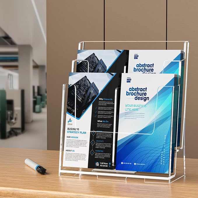 FUCDTEFC 2 Pack Acrylic Brochure Holder 8.5x11 & 4 x9 Inches, Flyer Holder - Image 6