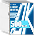 500 Pack Sheet Protectors, Top Loading Reinforced 3-Hole Page | Protectors by ONEKEEP