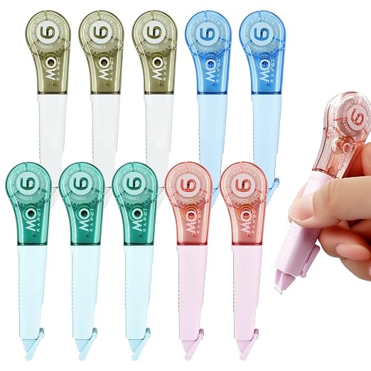 10 Pcs Correction Tape for Instant Error Fixing, Easy-to-Use Pen-Style by Unknown