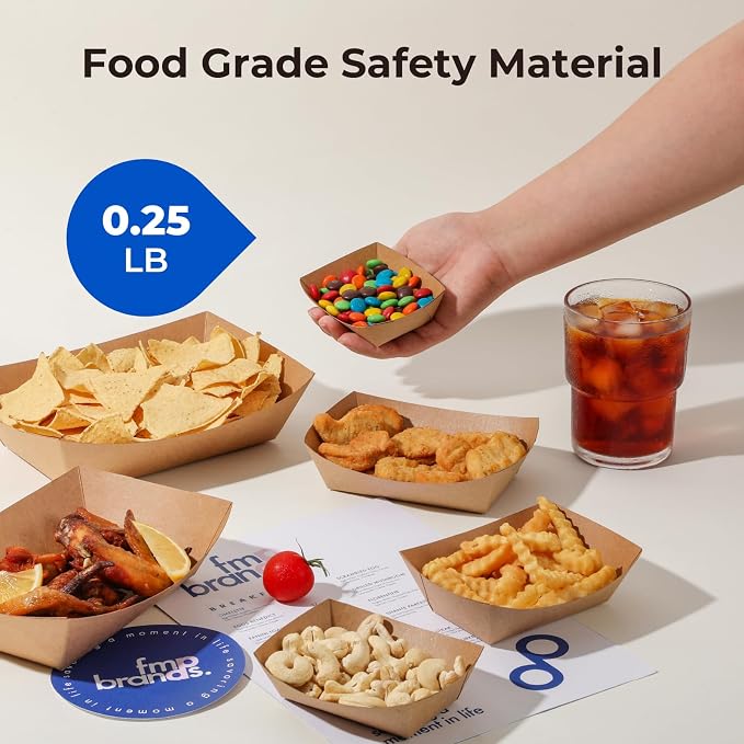 Fit Meal Prep [250 Pack 0.25 lb Paper Food Boats Heavy Duty Disposable Food - Image 4
