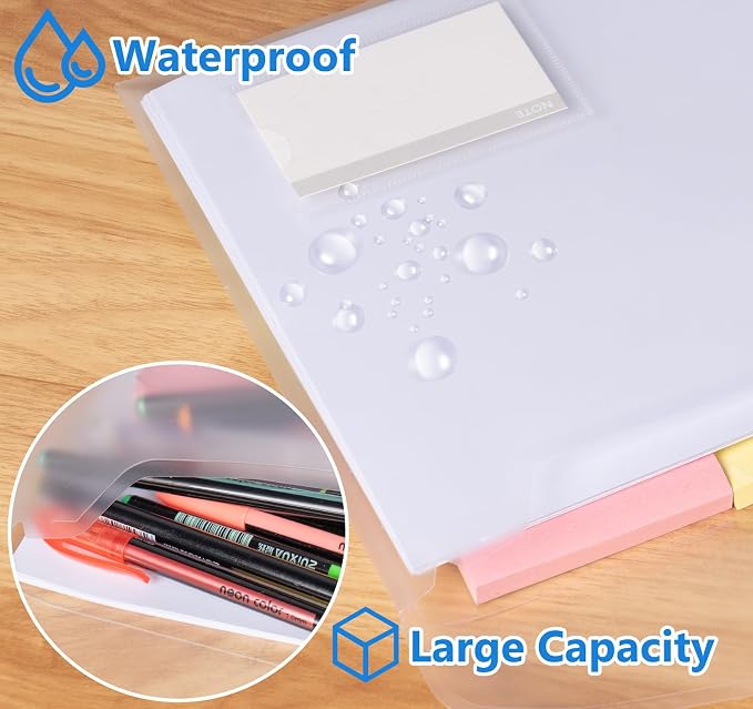 ABSOFINE 48 Pack Plastic Envelope File Folders, Transparent Folders - Image 5