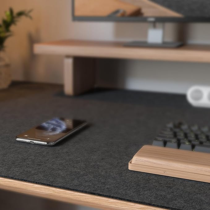 Large Felt Desk Mat, 47.2"x 23.6", Non-Slip Desk Pad - Image 4