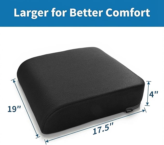 YOUFI Extra Thick Large Seat Cushion -19 X 17.5 X 4 Inch Gel Memory Foam Cushion - Image 2
