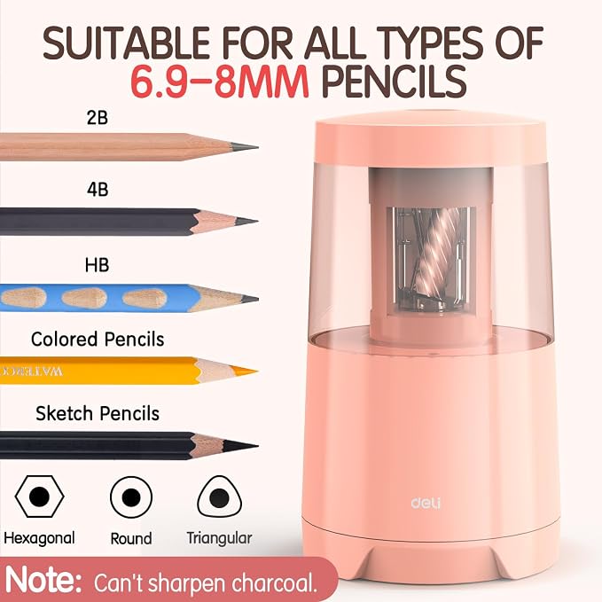 Deli Electric Pencil Sharpener, Automatic Pencil Sharpeners - Image 3