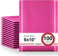 Fuxury Bubble Mailers 6x10" 100 Pack Pink Thick Padded Envelopes Usable Size by Fuxury