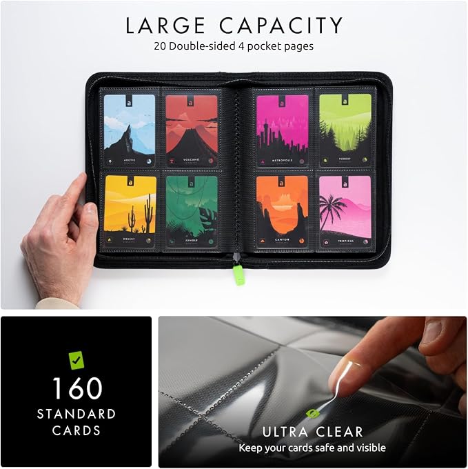 Vault X 4 Pocket Zip Binder, 160 Cards, Exo-Tec Material, 20 Side-Loading Pages - Image 4