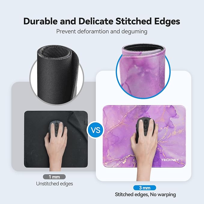 TECKNET Mouse Pad with Anti-fray Stitching, Waterproof Surface & Non-Slip - Image 2