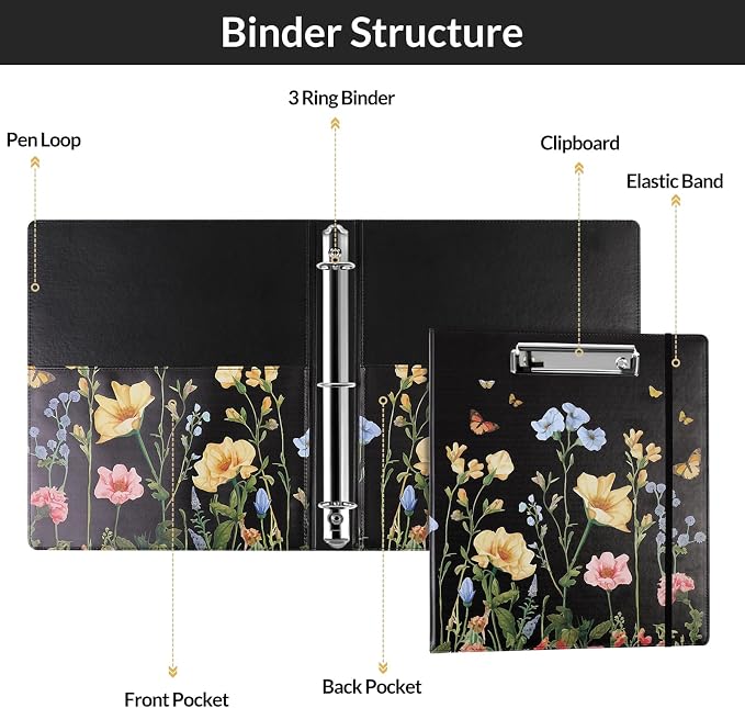 SKYDUE 1 Inch 3-Ring Binder - Image 5