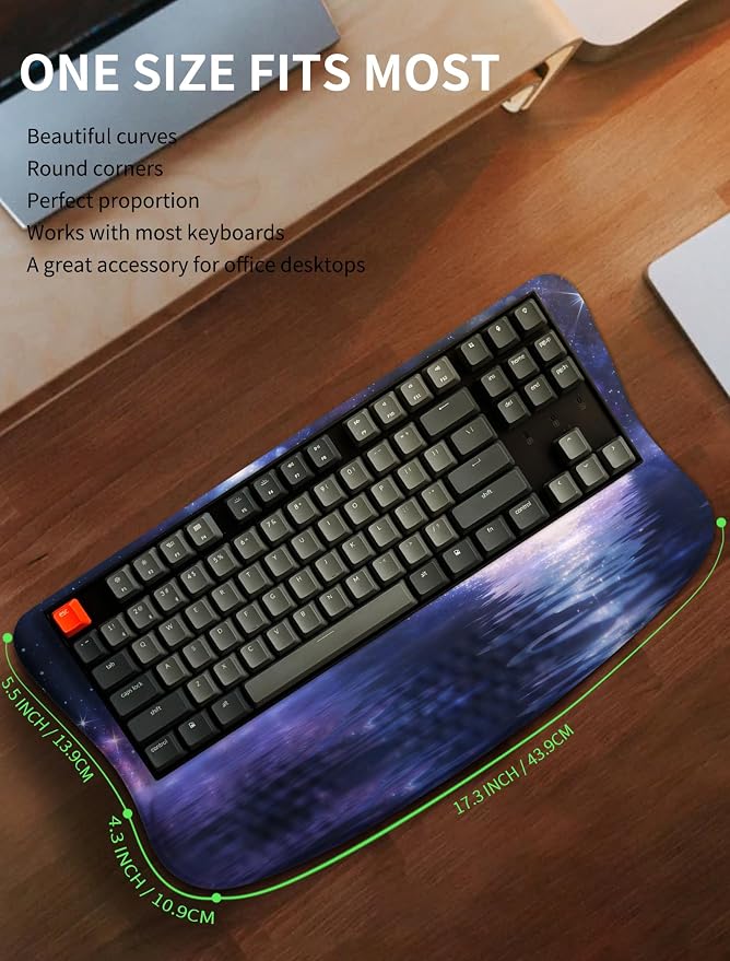Ergonomic Wave Wrist Rest with Keyboard Stand, Cushioned Palm Rest, Comfortable - Image 6
