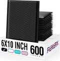 Fuxury Bubble Mailers 6x10“ 600 Pack Black Padded Envelopes Usable Size 6x9" by Fuxury