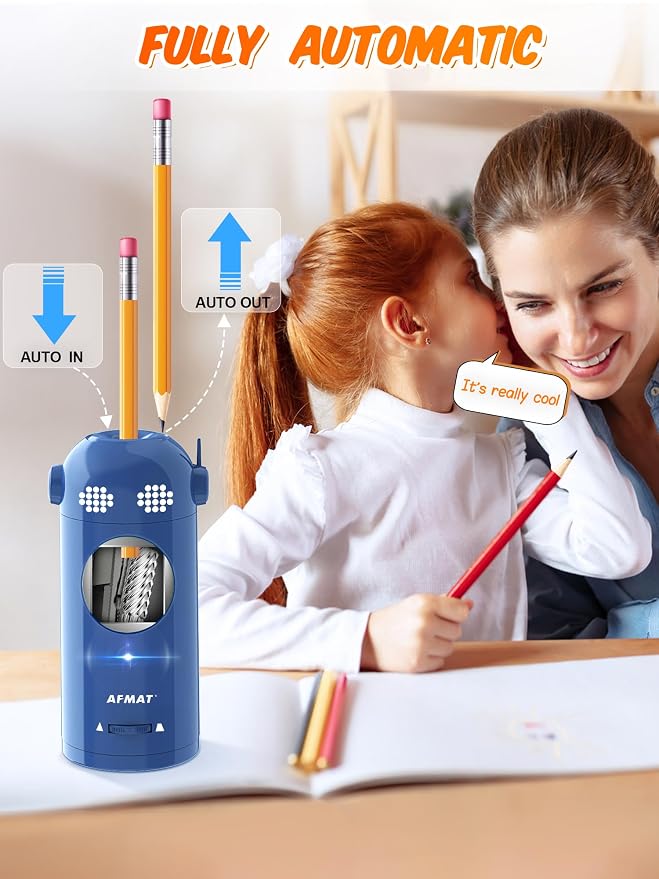 AFMAT Electric Pencil Sharpener Fully Automatic, Colored Pencil Sharpeners - Image 2