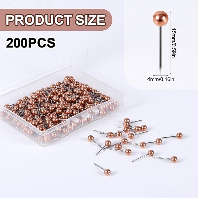 200 Pcs Map Pins, Rose Gold Push Pins - Image 2