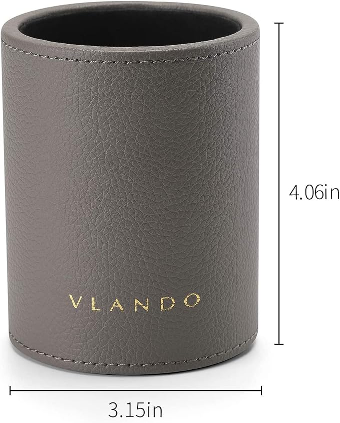 VLANDO Office Desk Organizer Leather Desktop Organizer Caddy - Image 6