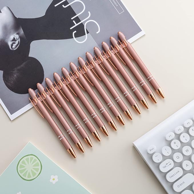 PASISIBICK 12 Pieces Rose Gold Ballpoint Pen - Image 2