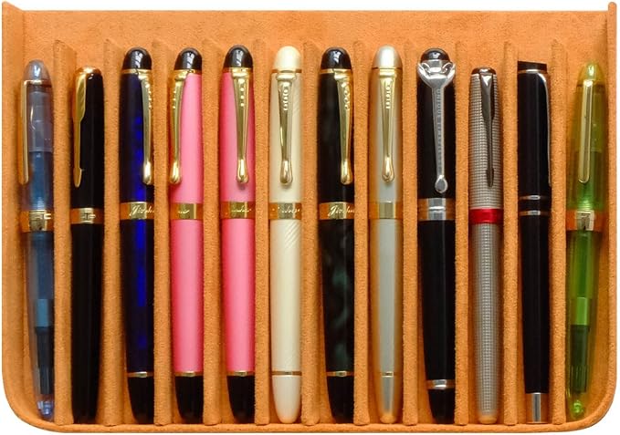 Leather 12 Fountain Pen/Pencil Tray Case Organizer, Fashion Design, Magnetic - Image 7