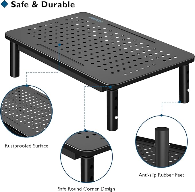 BONTEC 1 Pack Adjustable Monitor Stand Riser - Image 5