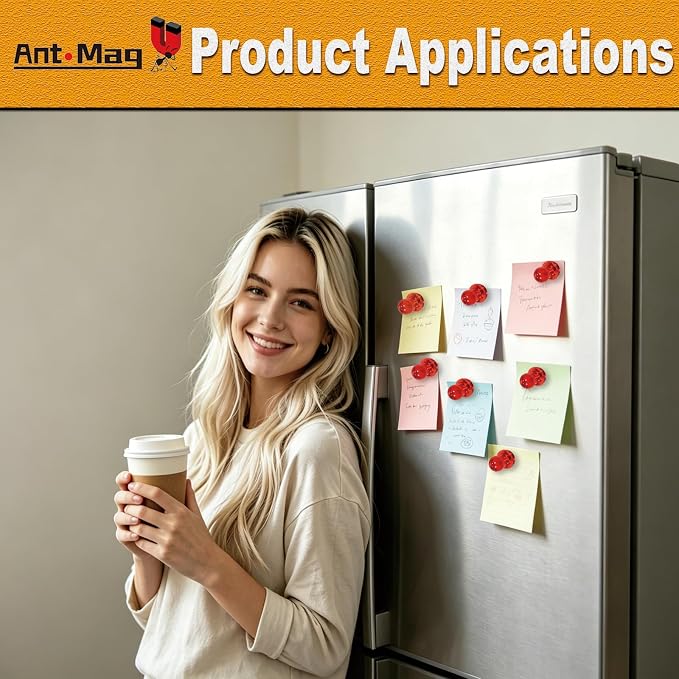 Ant Mag Magnetic Push Pins, 10 Pack Strong Whiteboard Magnets - Image 5