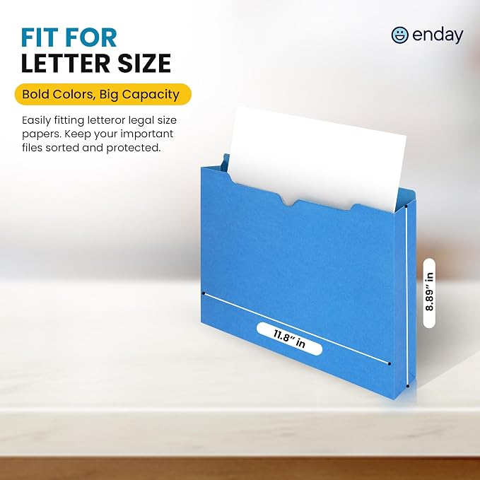 Enday 2 Inch File Jackets- Assorted Colors Expandable File Folders - Image 2