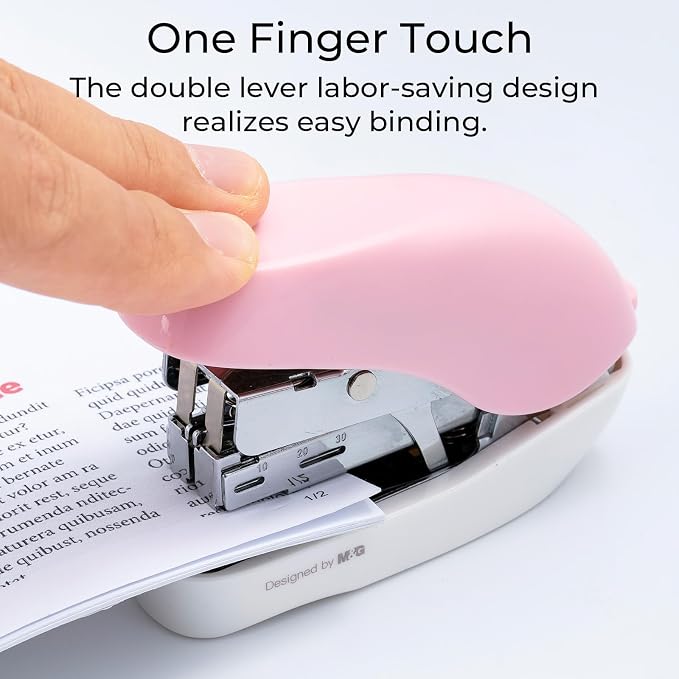 M&G Mini Stapler with Staples, Small Pink Effortless Stapler Set, 20 Sheet - Image 4