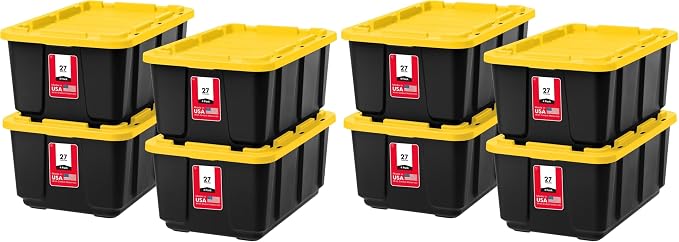 IRIS USA 8-Pack 27 Gallon Storage Bins by IRISUSA