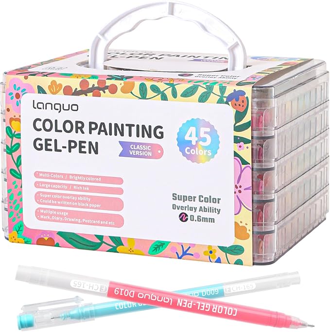 Gel Pens For Coloring, 45 Pack Colored Pens for Black Paper & White Paper by Joyask