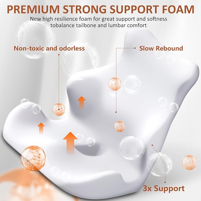 Seat Cushion with Back Support, Lumbar Support Pillow - Image 5