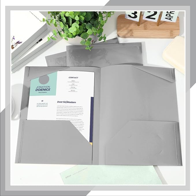 Henoyso 36 Pack Dark Gray Plastic Folders - Image 4
