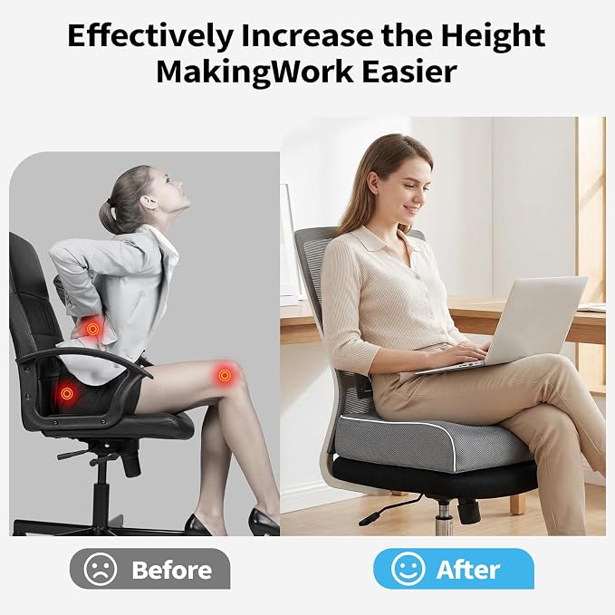 Thick Chair Cushions, Office Booster Seat Cushion to Tailbone Pain Relief - Image 6