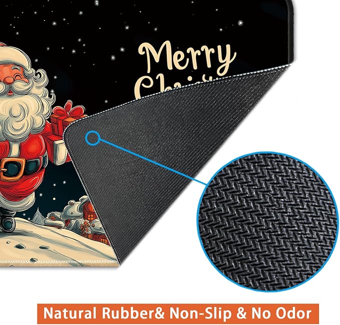 Keyboard Mat, Large Mouse Pad, Merry Christmas Claus Delivering Presents - Image 5