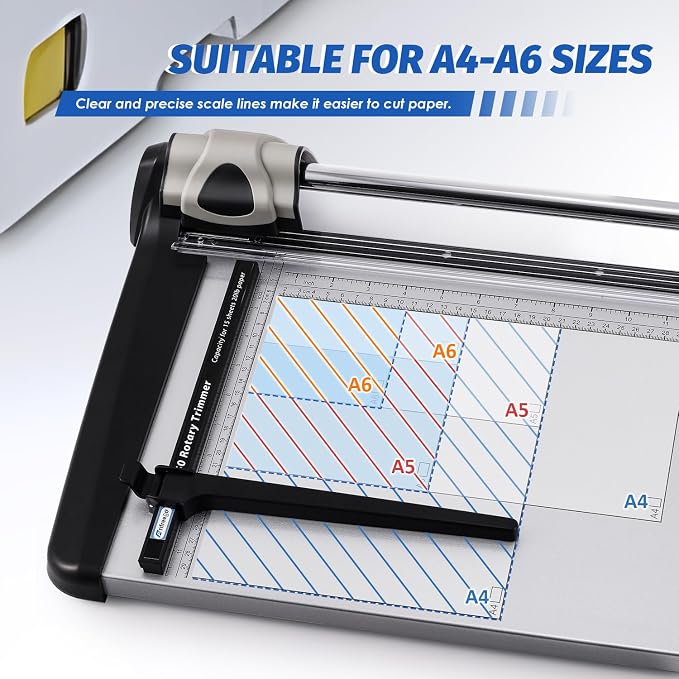 Rotary Paper Trimmer, 15 Sheets Heavy Duty Paper Trimmer, 360mm Cutting Length - Image 6