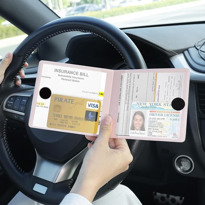 UYYE Car Registration and Insurance Card Holder, Vehicle Glove Box Car Organizer - Image 5
