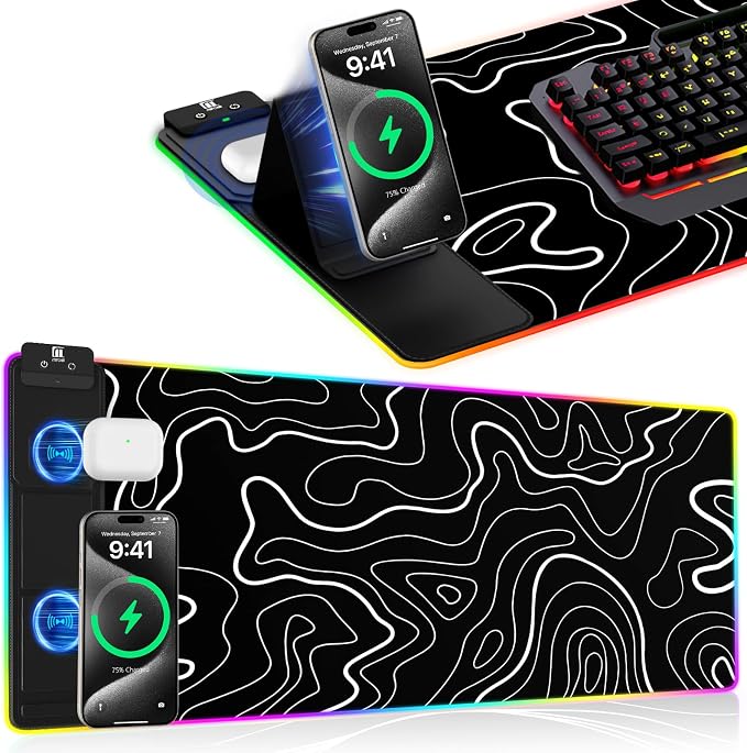 XXL Mouse Pad with Phone Holder by miroddi
