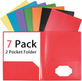 Folders with Pockets 7 Pack, 2 Pocket Folders Bulk, Colored File Folders by Unknown