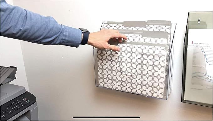Acrimet Horizontal Triple File Folder Holder Organizer, Open Top Desktop - Image 8