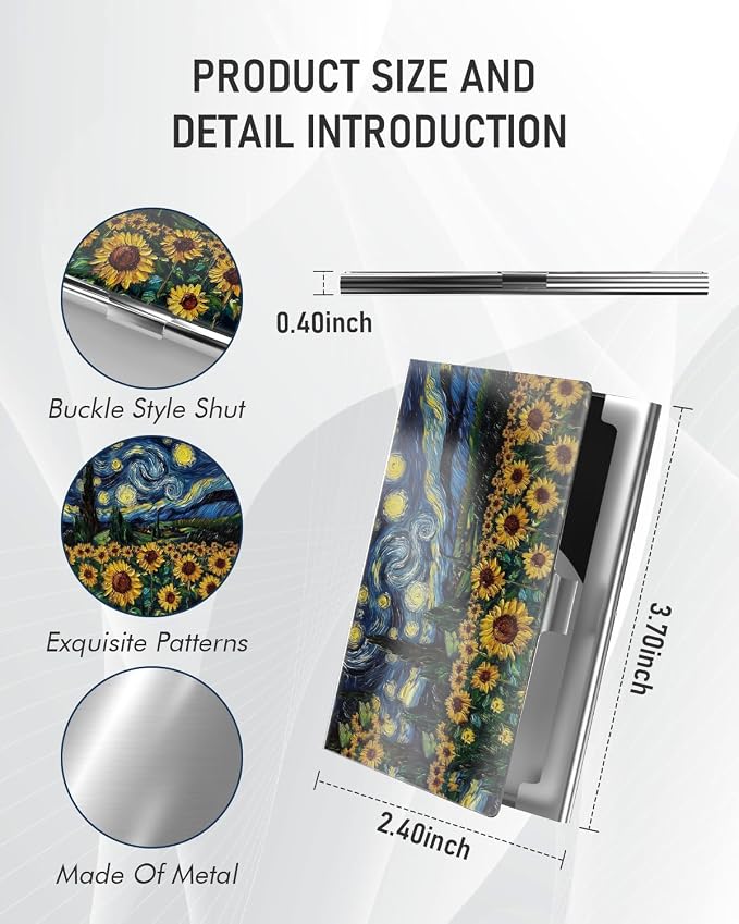 Business Card Metal Slim Organizer, Professional Stainless Steel Square Pocket - Image 3