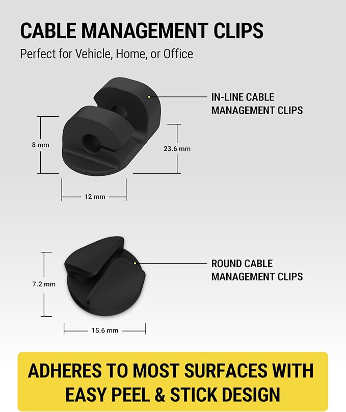 Scosche CMAA2R-6PKRP 6 Pack Adhesive Cable Management Clip Kit in Two Styles - Image 2