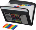 H4D Accordion File Organizer, 13 Pocket Expanding File Folder, Front Mesh Pouch by H4D