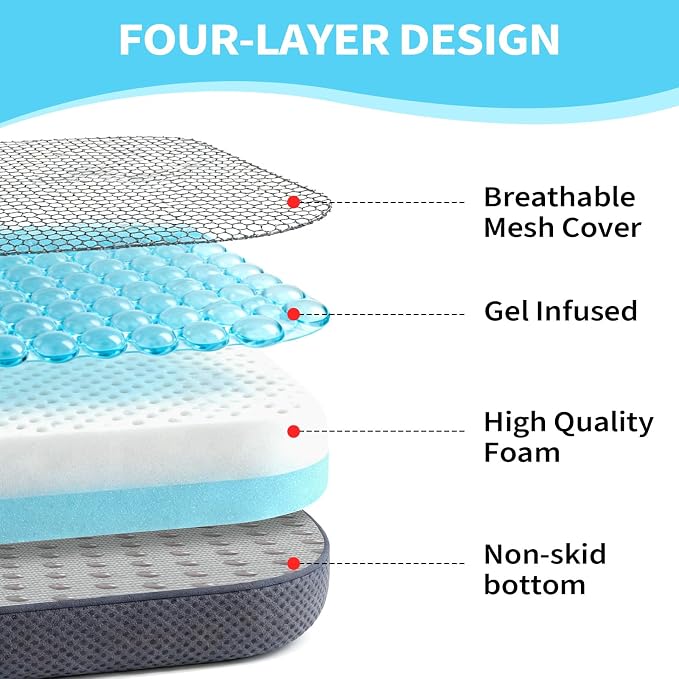 Thick Chair Cushions, Office Booster Seat Cushion to Tailbone Pain Relief - Image 4