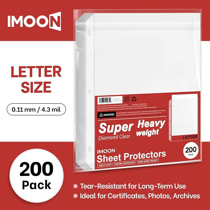 Super Heavyweight 3-Hole Letter Size Sheet Protectors - Image 2
