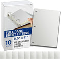 Full Page Flat Sheet Lifters, Letter Size 11 X 8.5 Inch, 3-Hole Binder by Unknown