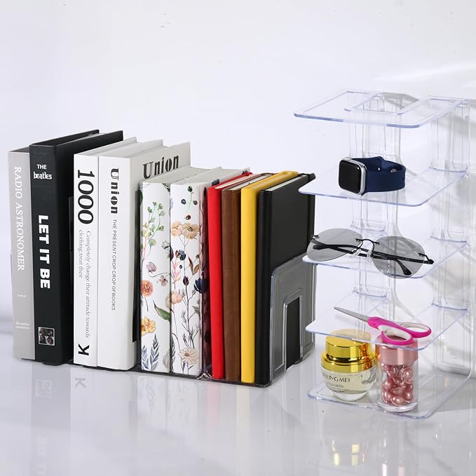 4 Pack Clear Acrylic File Sorter, Sturdy Desktop Book Folder Organizer - Image 6