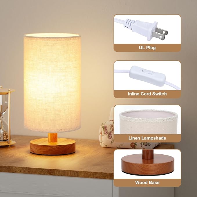 Fenmzee Small Table Lamp for Bedroom - Image 2