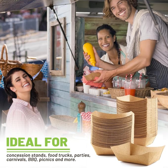 ZORRITA Paper Food Trays, 3 Lb, 50 Pack, Disposable | Kraft Taco Holder Party - Image 7