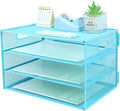 3 Tier Lettrer Tray Organizer, Metal Mesh Desk File Organizer by ideallife