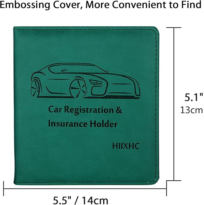 Car Registration and Insurance Holder, 5.5 x 5 Inch PU Leather Vehicle Glove - Image 4