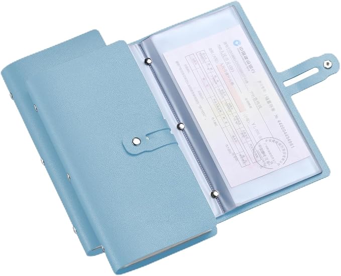 Leather Receipt Organizer, Portable Receipt Holder by Romozi