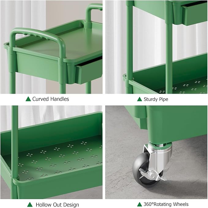 3 Tier Rolling Utility Cart - Image 5