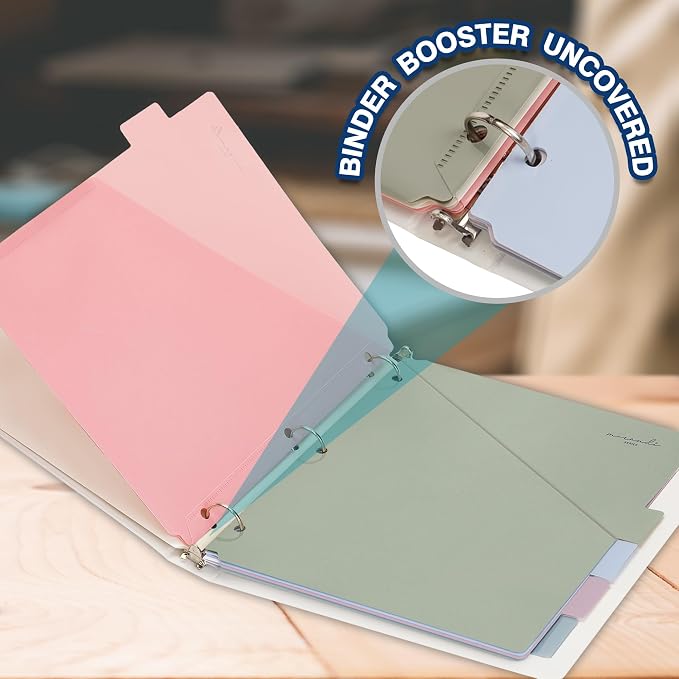 H4D 6-Tab Plastic Binder Dividers, 2 Pockets, Pastel Colors, 1 Set | Made of PP - Image 4
