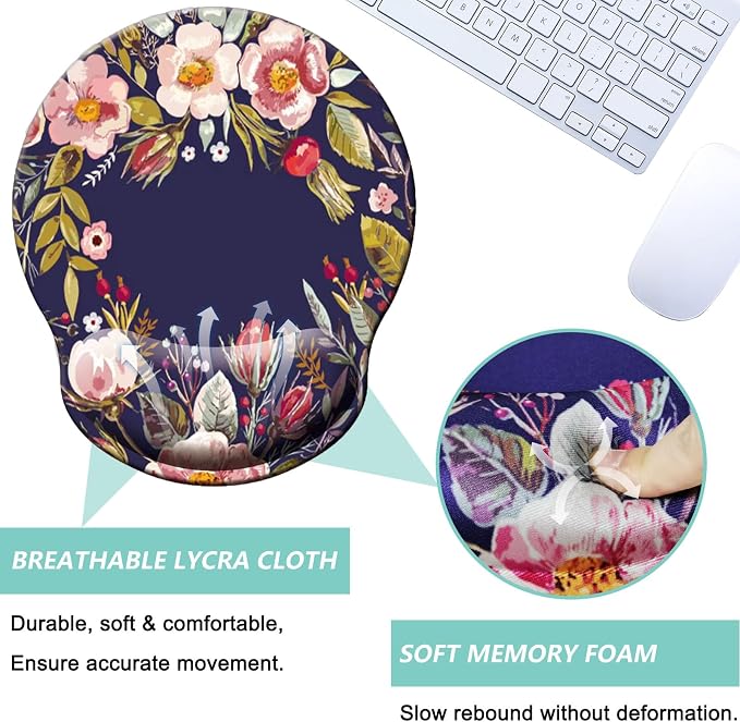 Mouse Pad with Wrist Support, Ergonomic Mouse Pad with Memory Foam Wrist Rest - Image 3