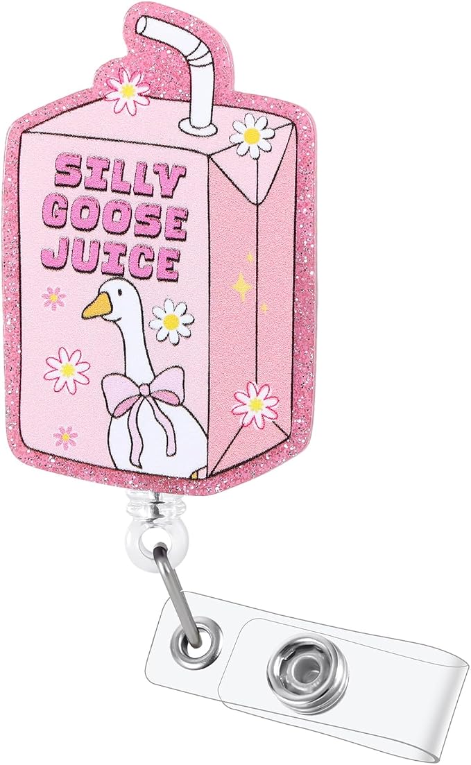 Silly Goose Juice Funny Nurse Badge Reel, Cute Medical Retractable ID Badge by Unknown